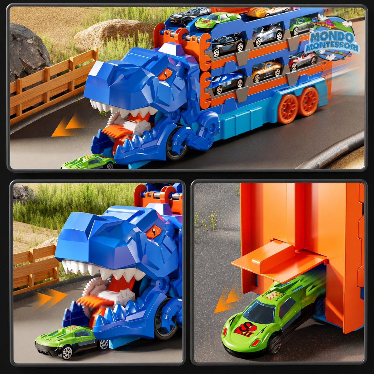 Montessori DinoTrack™– Bane og Parkering til Legetøjsbiler
