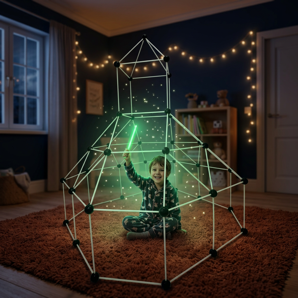 Montessori Glow Fort™– Byg Dit Eget Lysende Gemmested