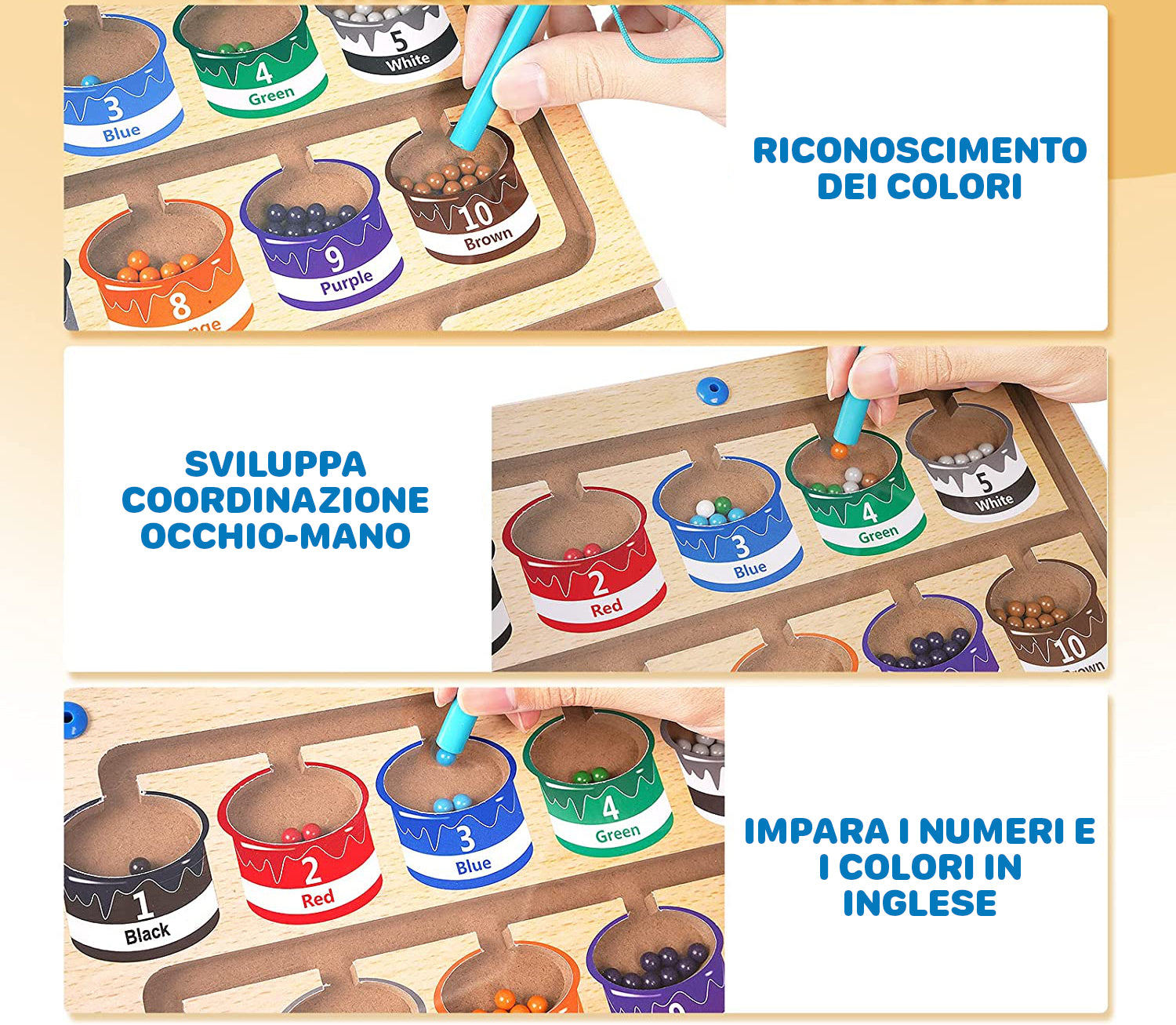 Wood LabyColor™- Labirinto di colori magnetico