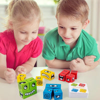 Montessori Monsters™ - Puzzle de cubos de madera