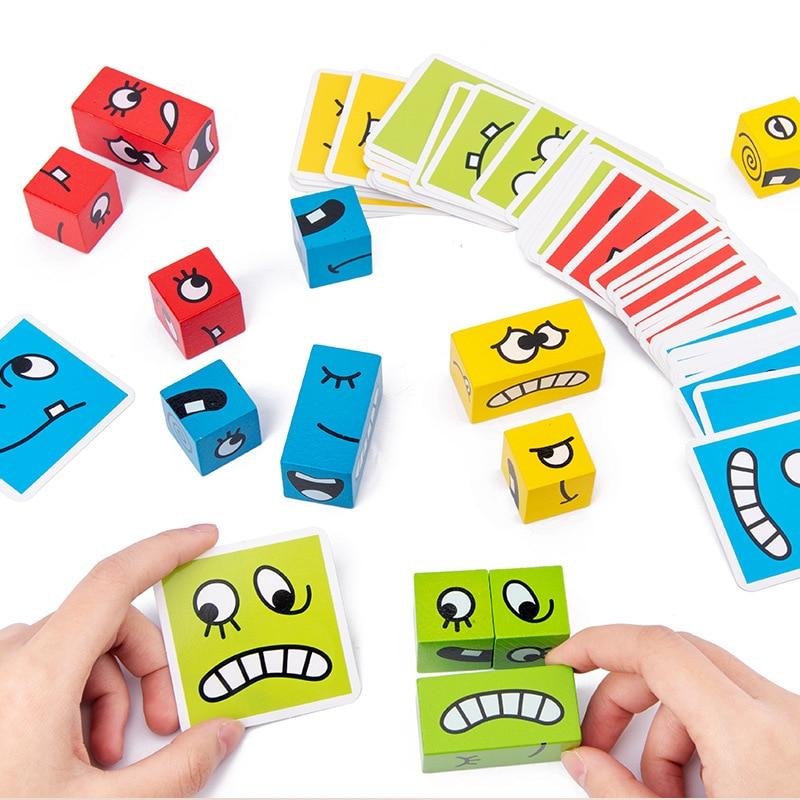 Montessori Monsters™ - Puzzle de cubos de madera